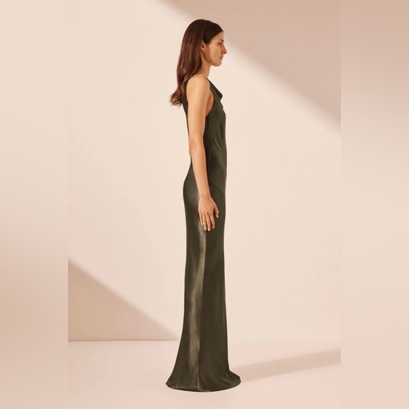 Shona Joy La Lune High Neck Cowl Maxi Dress - Forest - Picture 3 of 9